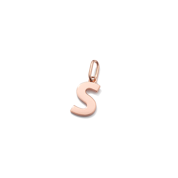 14K Rose Gold Letter S Charm