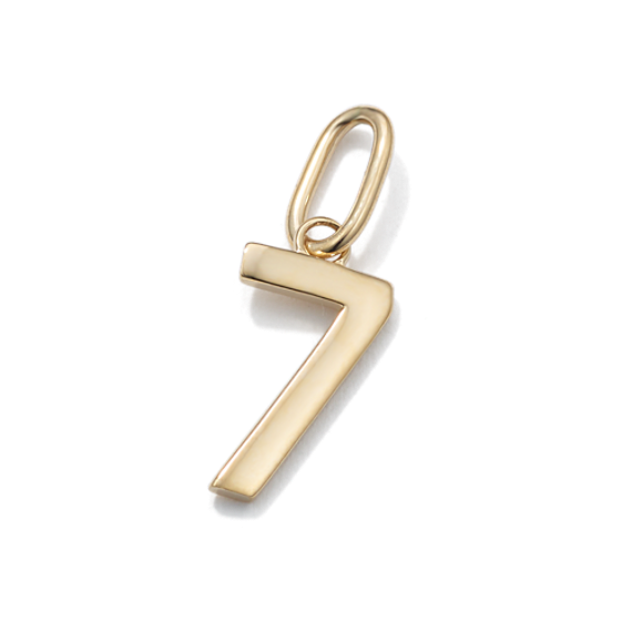 14K Yellow Gold Number 7 Charm