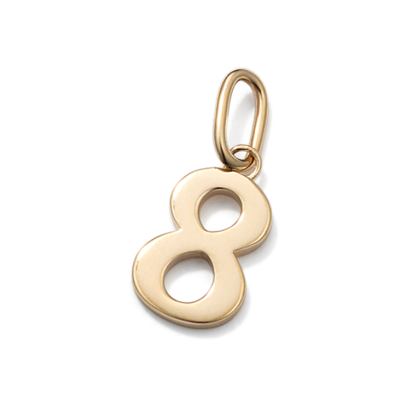 14K Yellow Gold Number 8 Charm