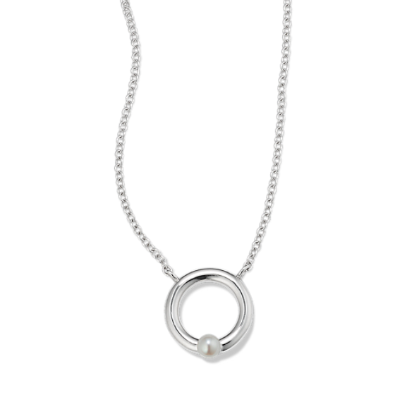 Maggie Cultured Freshwater Pearl Circle Pendant