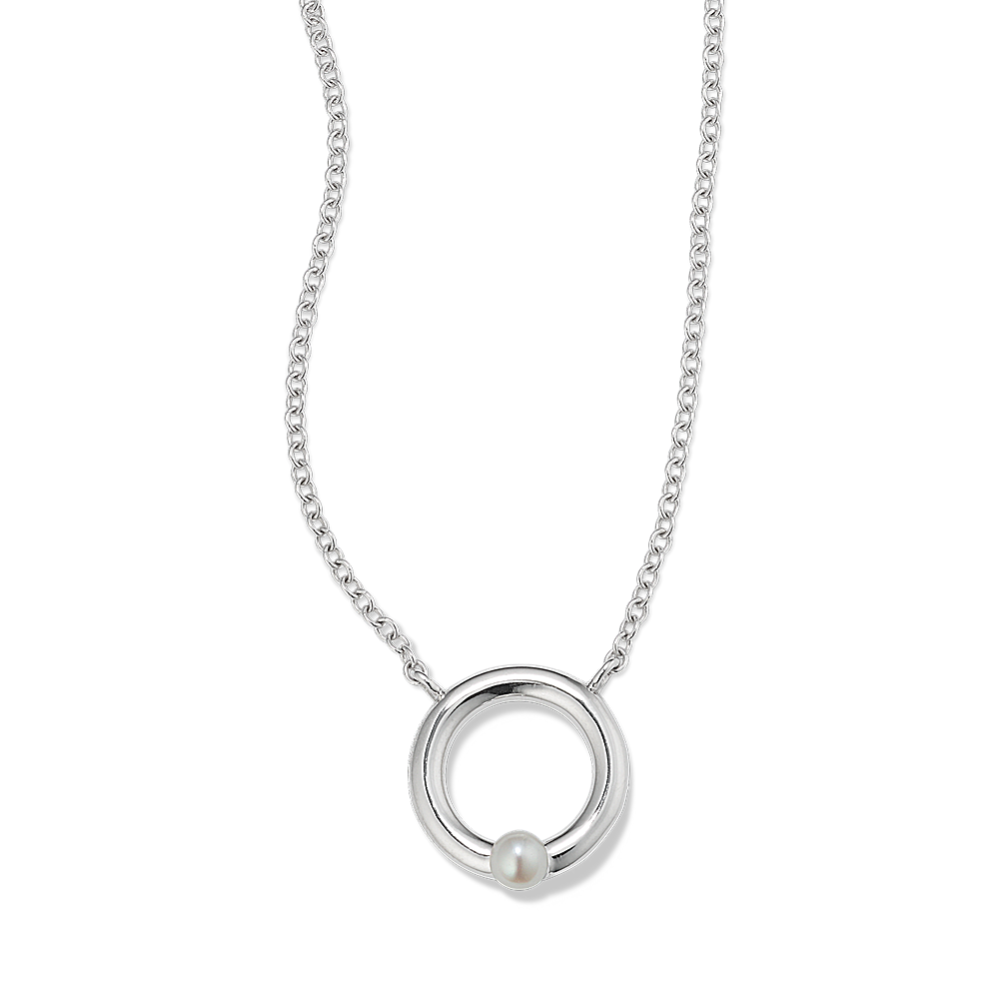 Maggie Cultured Freshwater Pearl Circle Pendant