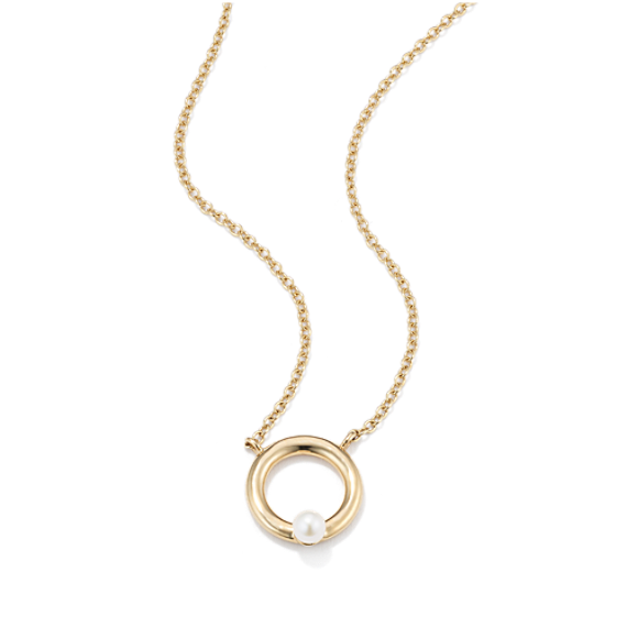 Maggie Cultured Freshwater Pearl Circle Pendant