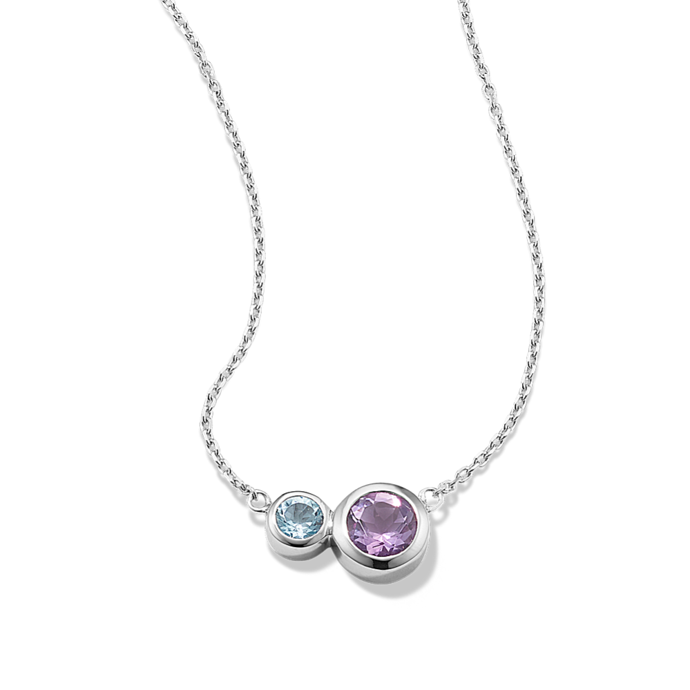 Tiny Bubbles Amethyst & Blue Topaz Necklace