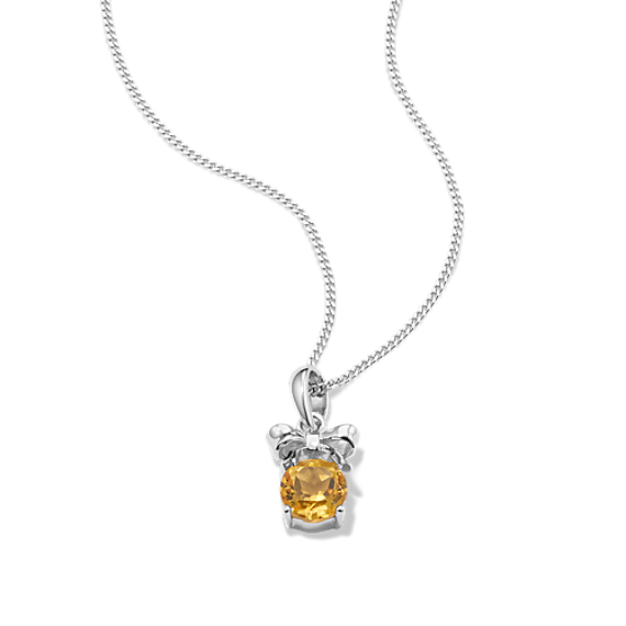 Gift-Bow Citrine Pendant in Sterling Silver