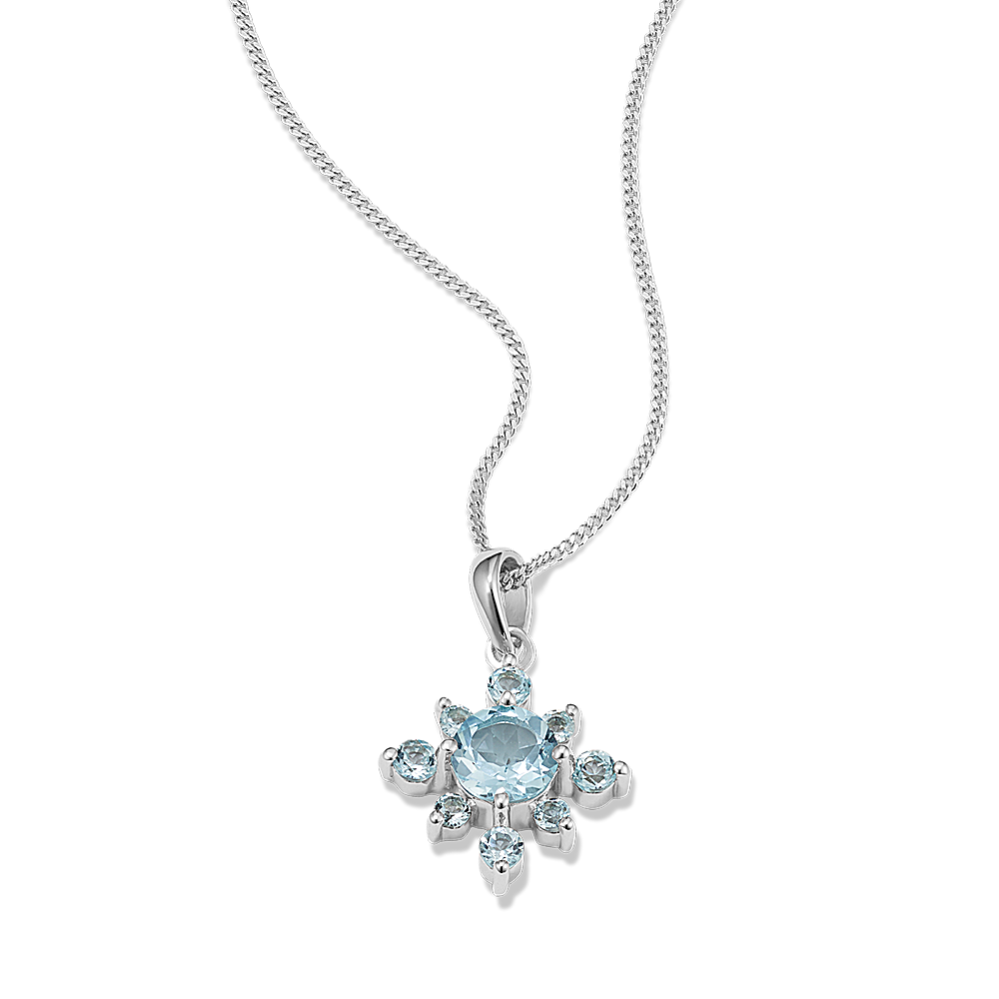 Cosmic-Bloom Topaz Pendant in Sterling Silver