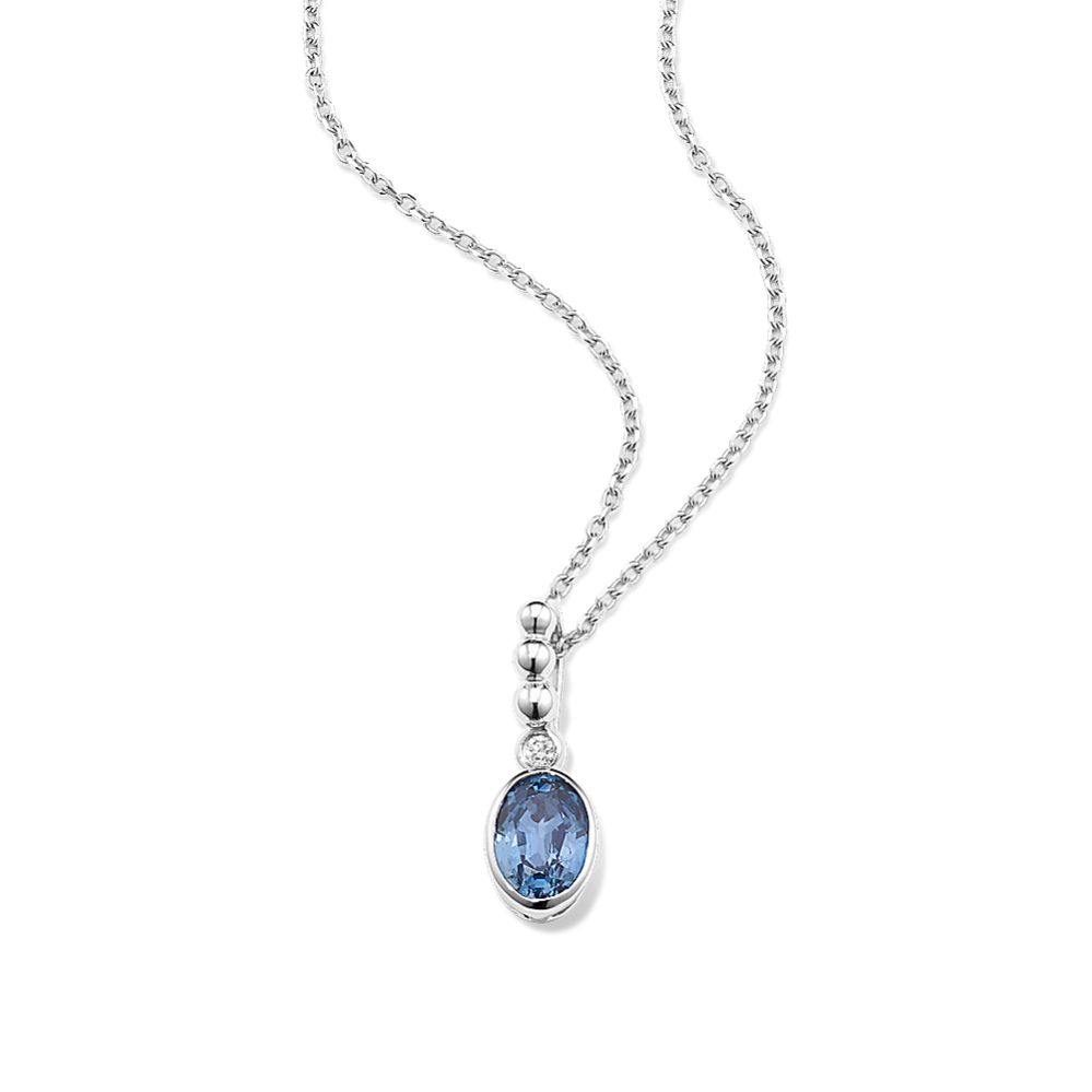 Sabrina Teal Sapphire & Diamond Necklace