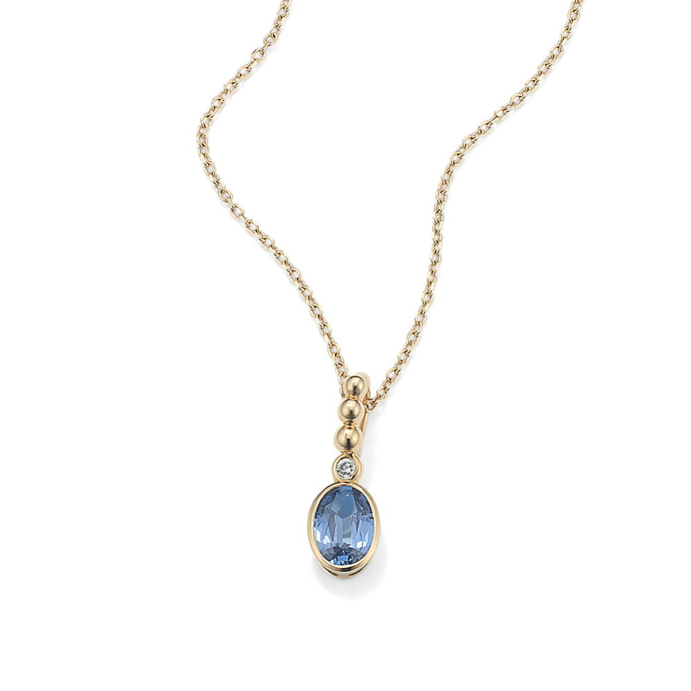 Sabrina Teal Sapphire & Diamond Pendant
