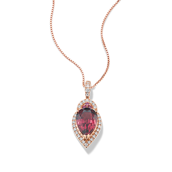 Rhodolite & Diamond Pendant