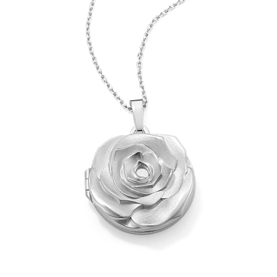 Sterling Silver Rose Locket