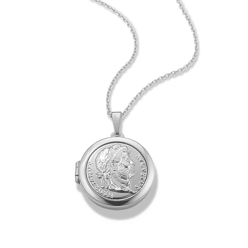 Roman Coin Locket in Sterling Silver
