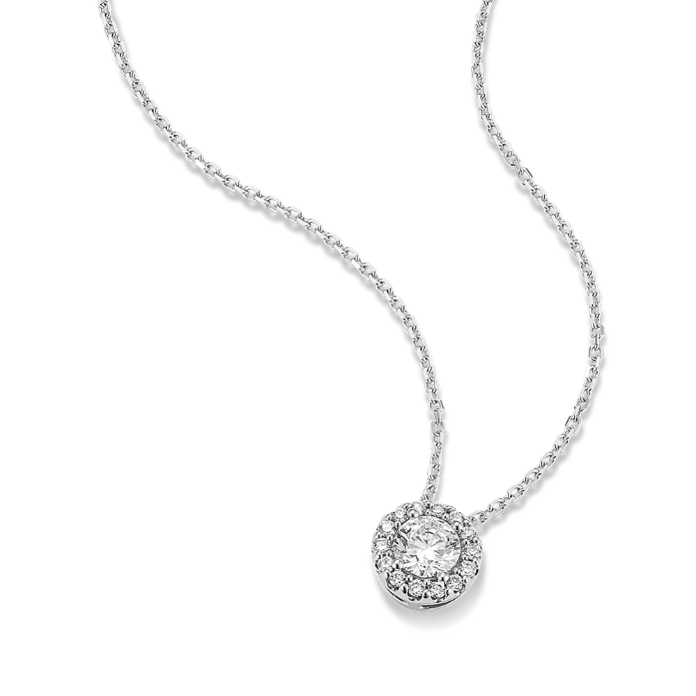 Round 1/2 tcw Lab-Grown Diamond Halo Pendant
