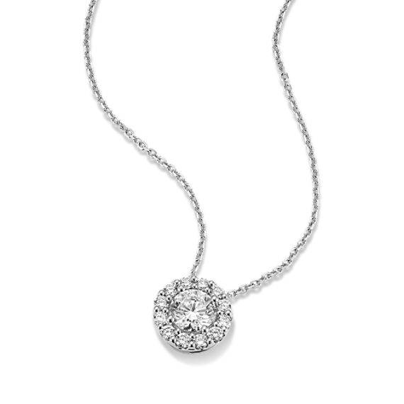 Round 1 tcw Lab-Grown Diamond Halo Pendant