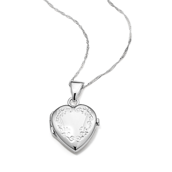 Violetta 14k White Gold Heart Locket
