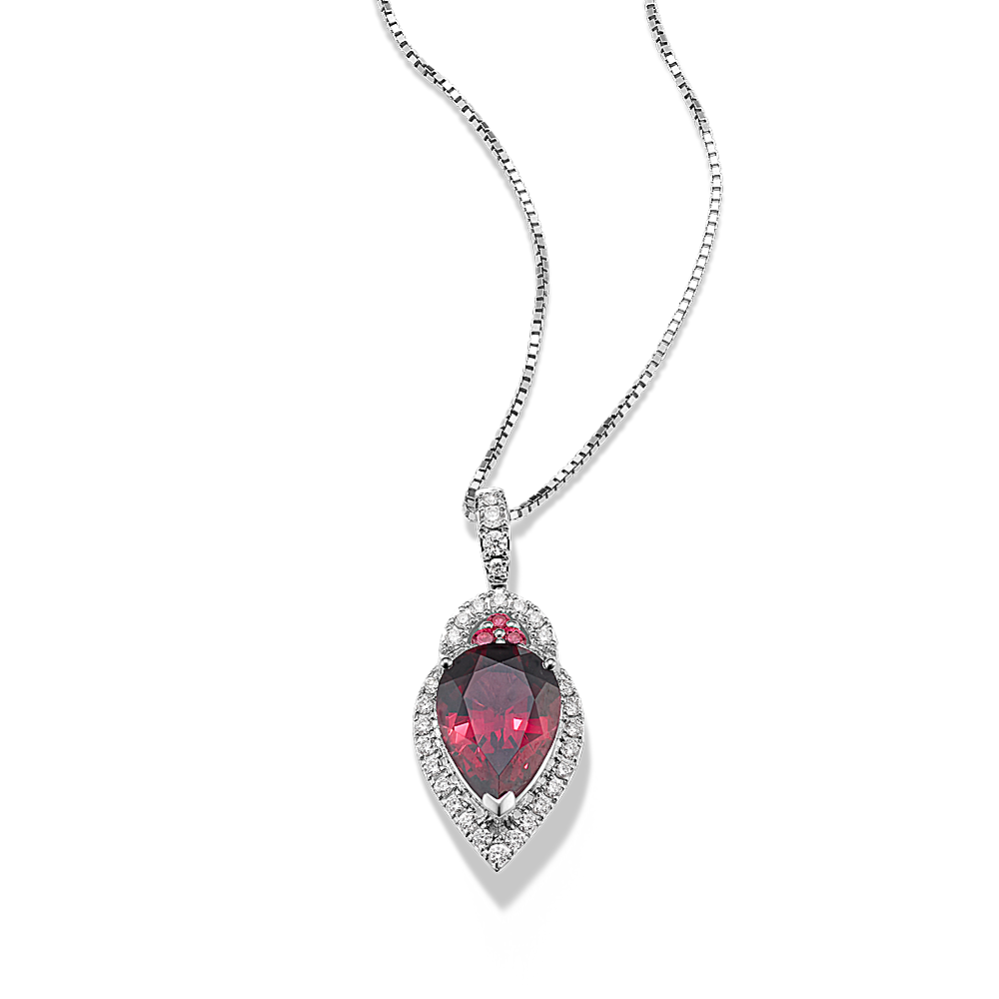 Rhodolite & Diamond Pendant