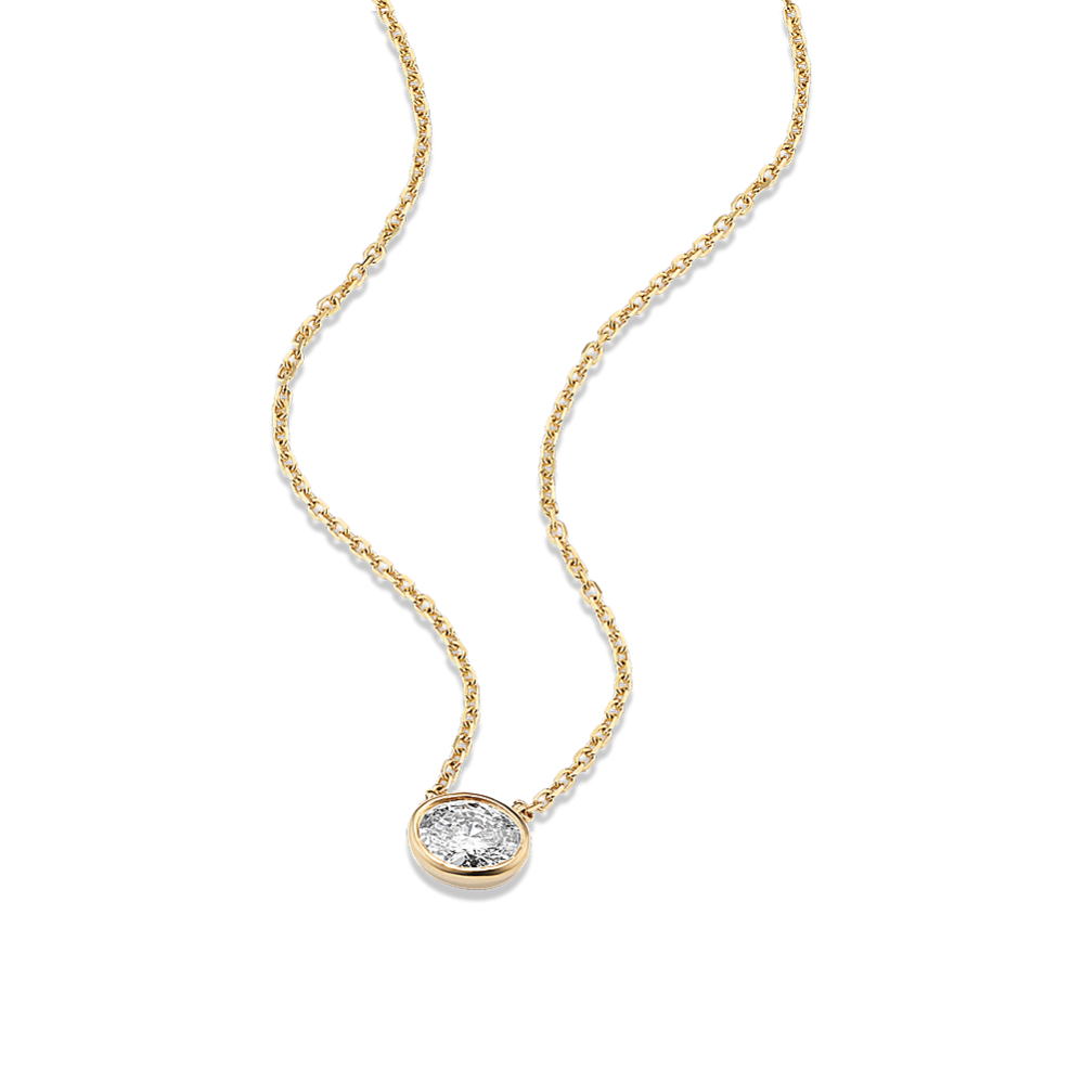 Oval 1/3 ctw Lab-Grown Diamond Bezel Pendant