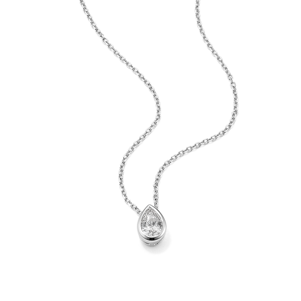 Pear 1/3 ctw Lab-Grown Diamond Bezel Pendant