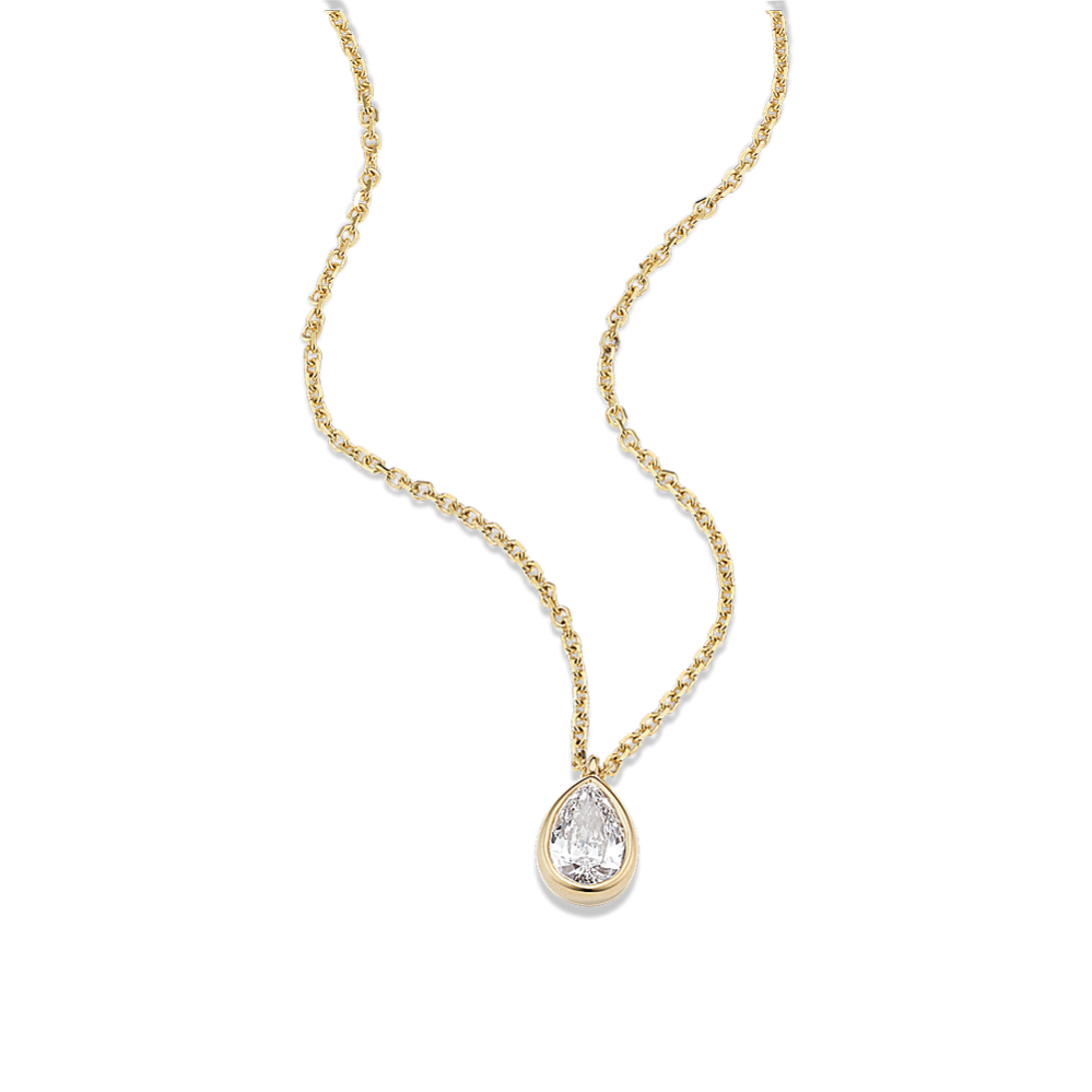 Pear 1/3 ctw Lab-Grown Diamond Bezel Pendant