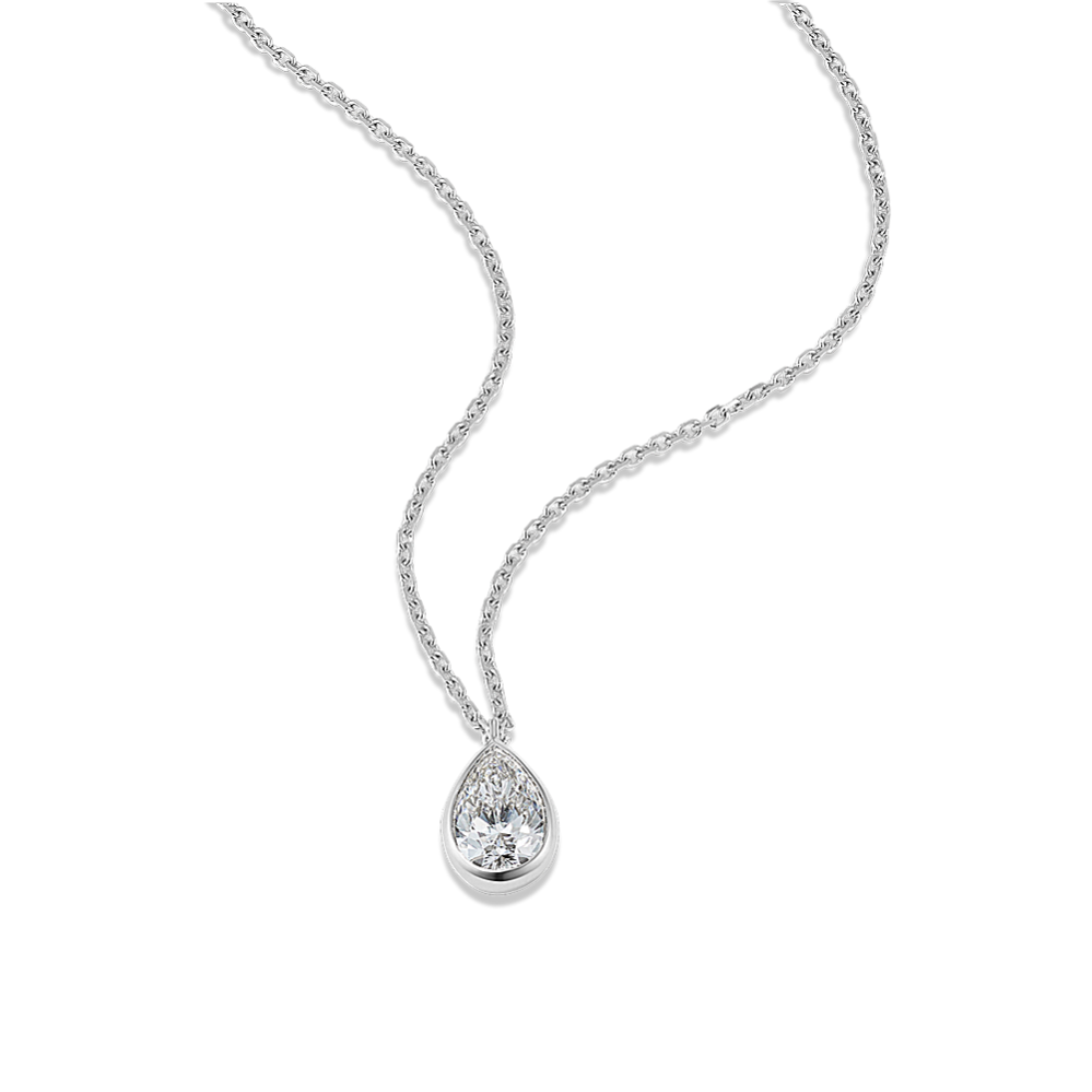 Pear 1/2 ctw Lab-Grown Diamond Bezel Pendant