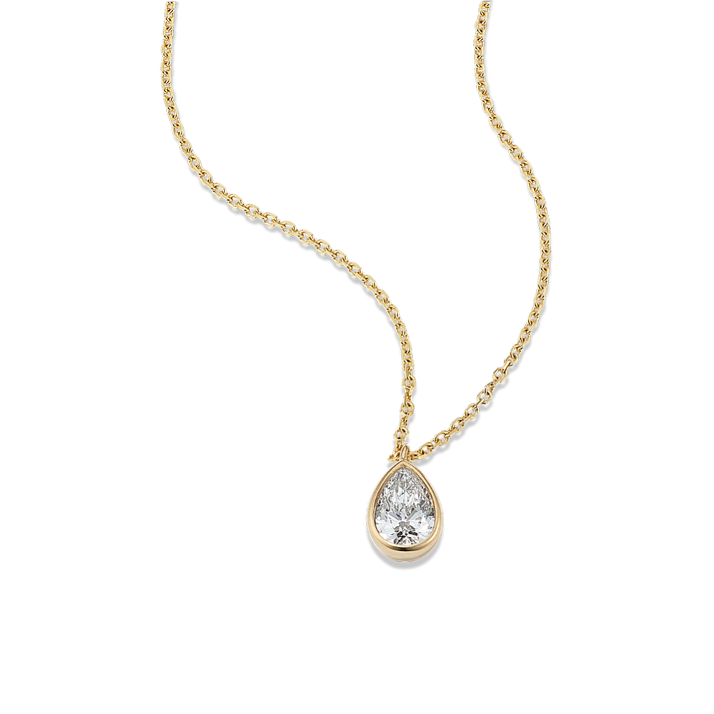 Pear 1/2 ctw Lab-Grown Diamond Bezel Pendant