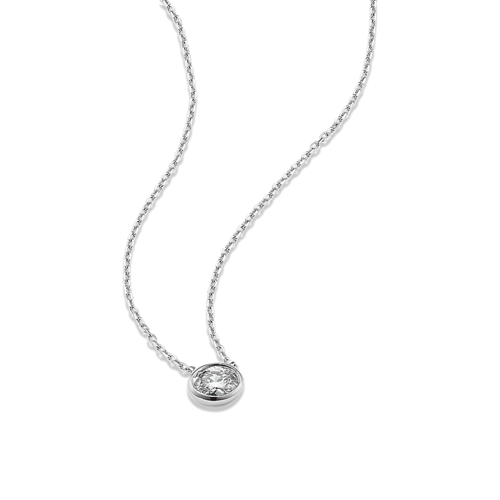 Oval 1/3 ctw Lab-Grown Diamond Bezel Pendant