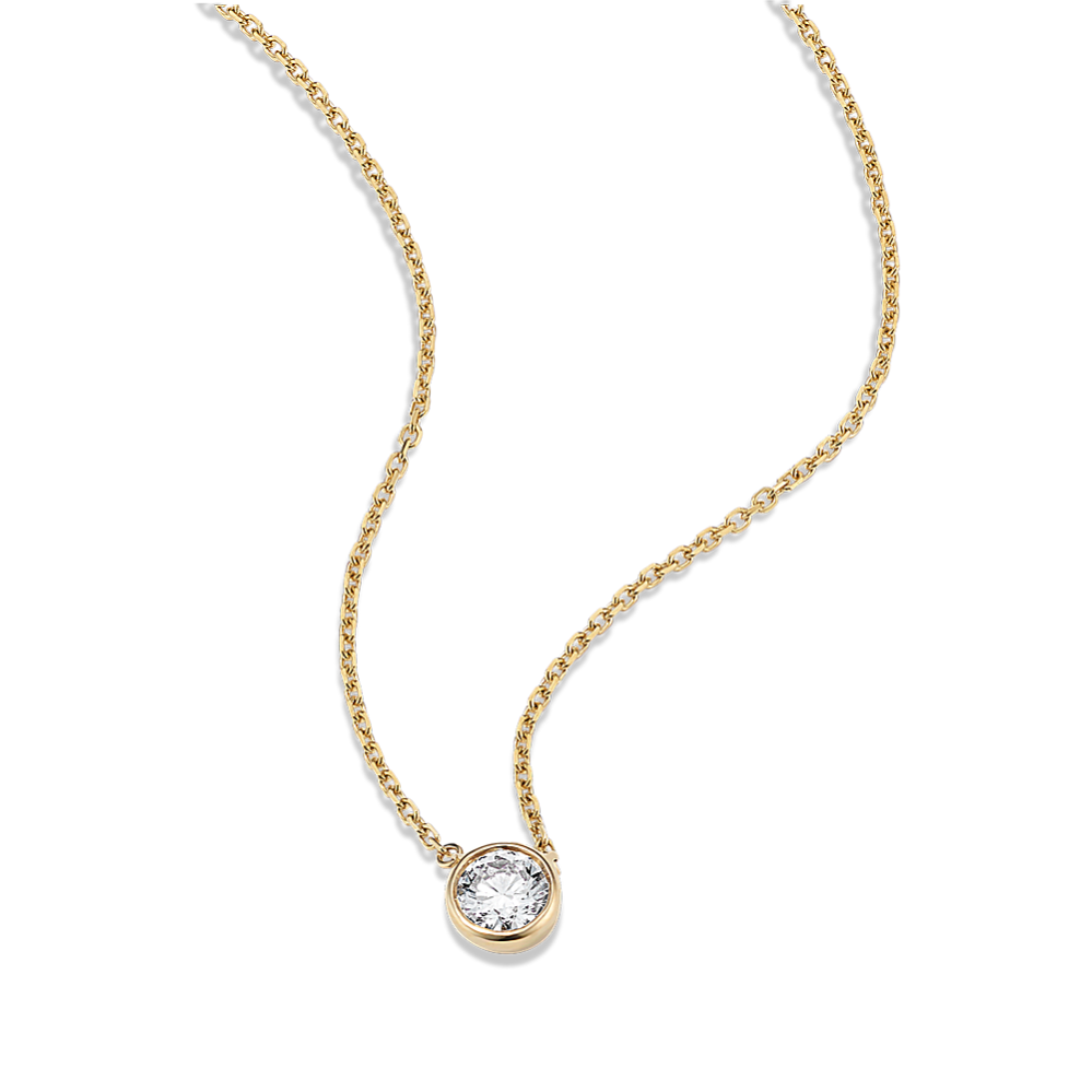 Round 1/3 ctw Lab-Grown Diamond Bezel Pendant