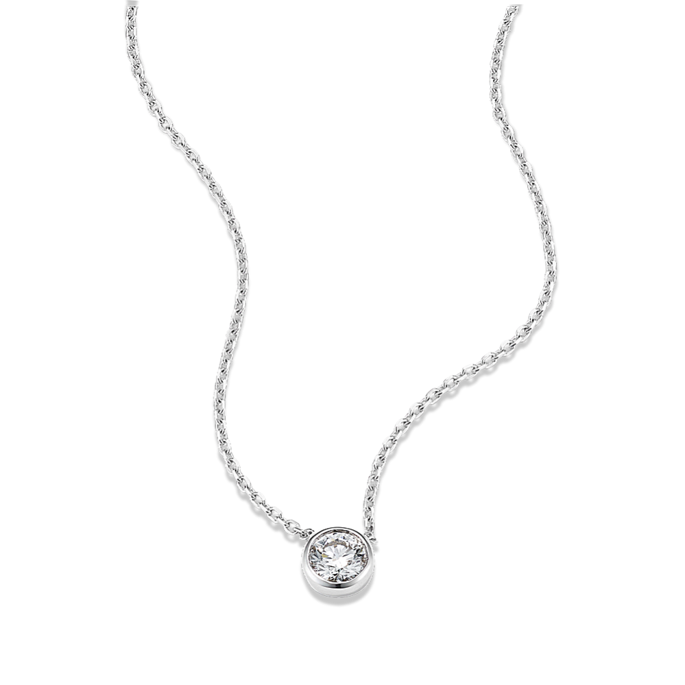 Round 1/3 ctw Lab-Grown Diamond Bezel Pendant
