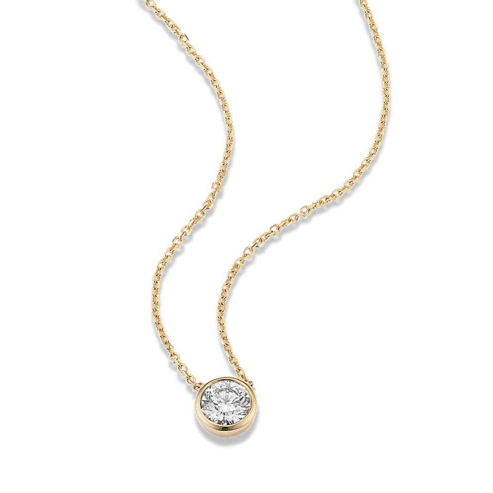 Round 1/2 ctw Lab-Grown Diamond Bezel Pendant