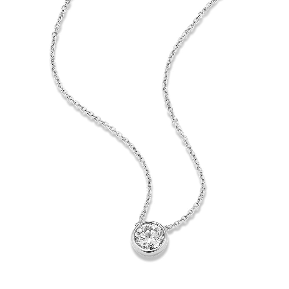 Round 1/2 ctw Lab-Grown Diamond Bezel Pendant
