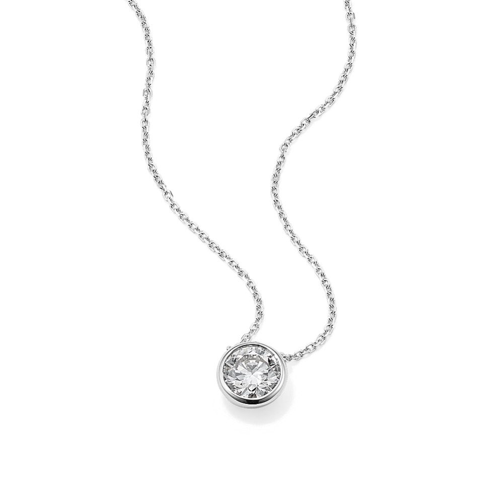Round 1 ctw Lab-Grown Diamond Bezel Pendant