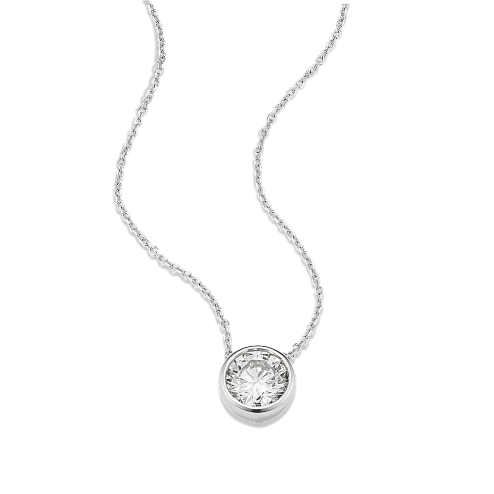 Round 1 1/2 ctw Lab-Grown Diamond Bezel Pendant