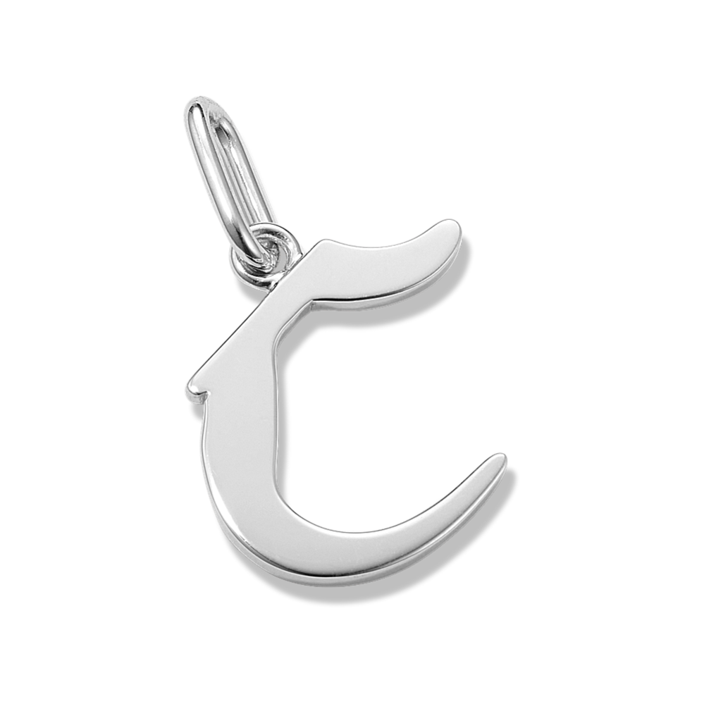 Gothic Letter C Charm in Sterling Silver