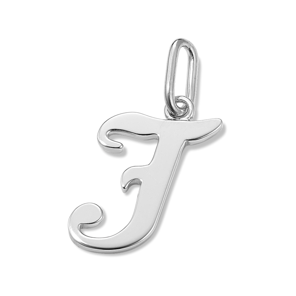 Gothic Letter J Charm in Sterling Silver