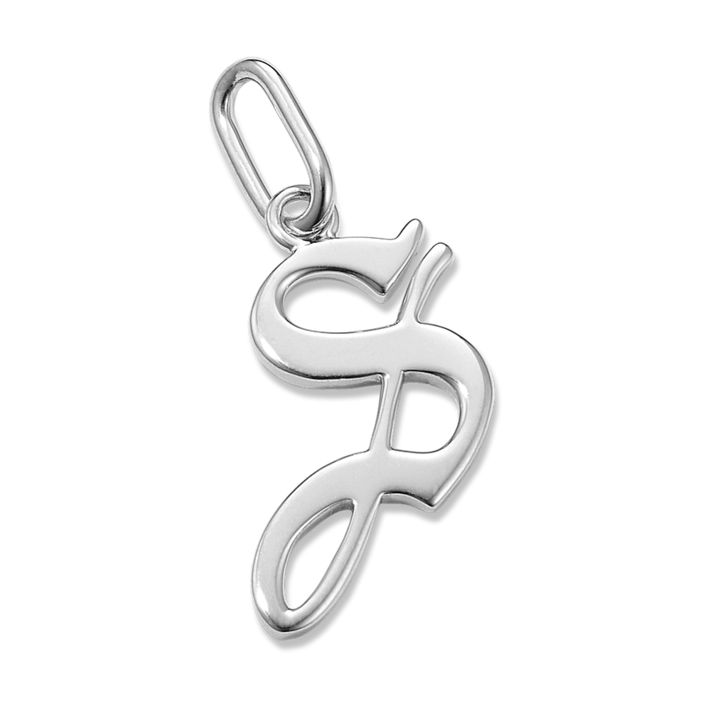 Gothic Letter S Charm in Sterling Silver
