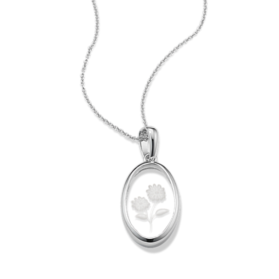 April Birth Flower Quartz Pendant