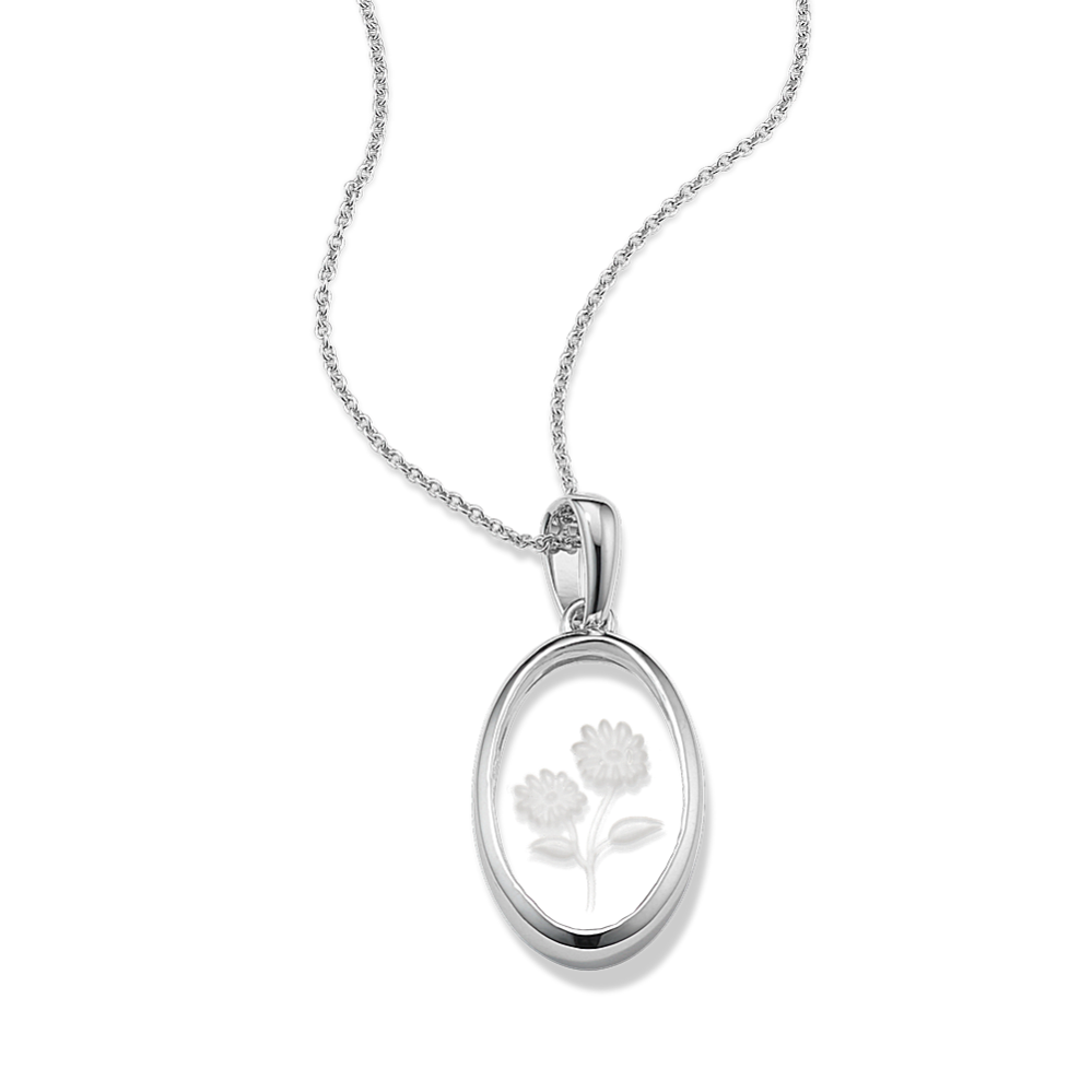 April Birth Flower Quartz Pendant