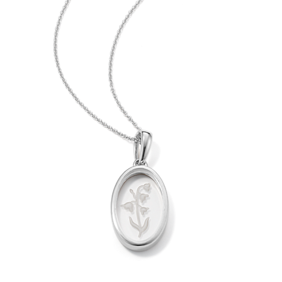 May Birth Flower Quartz Pendant