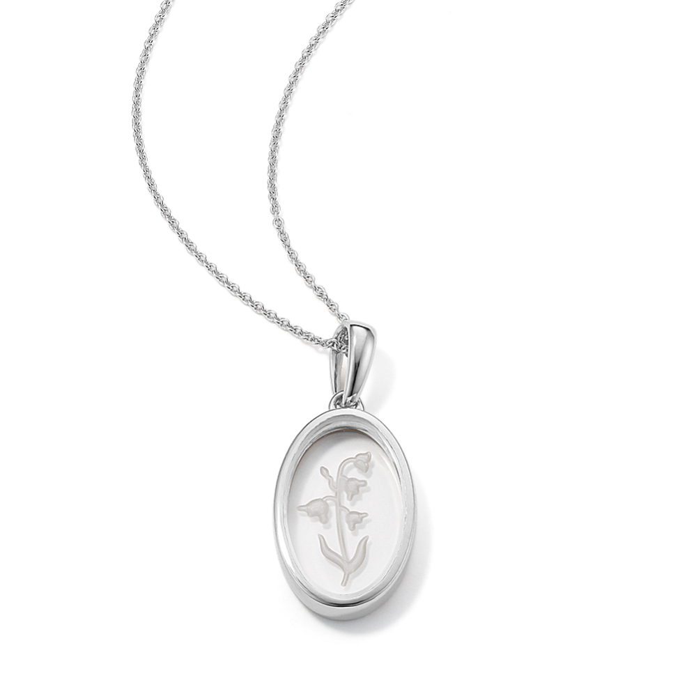 May Birth Flower Quartz Pendant