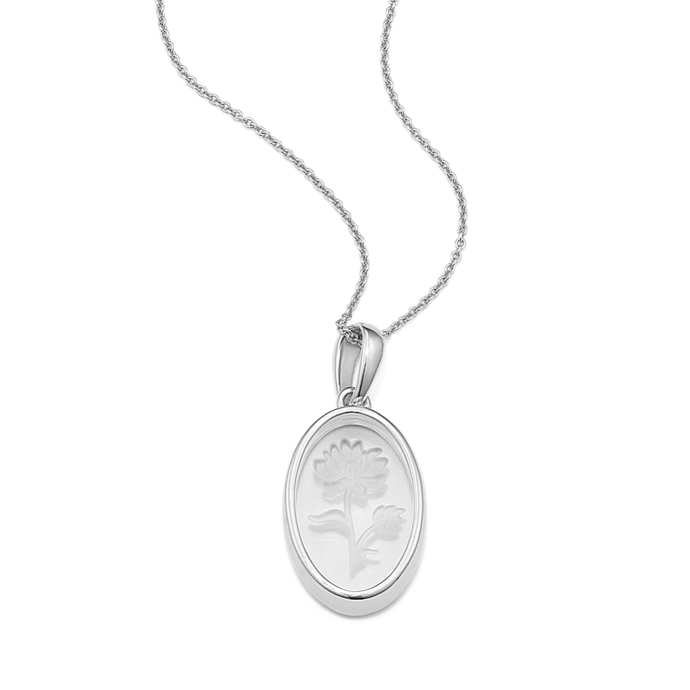 July Birth Flower Quartz Pendant