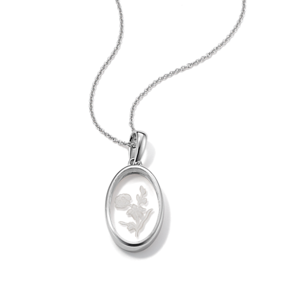 August Birth Flower Quartz Pendant