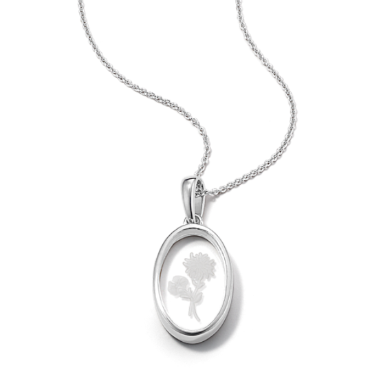 September Birth Flower Quartz Pendant