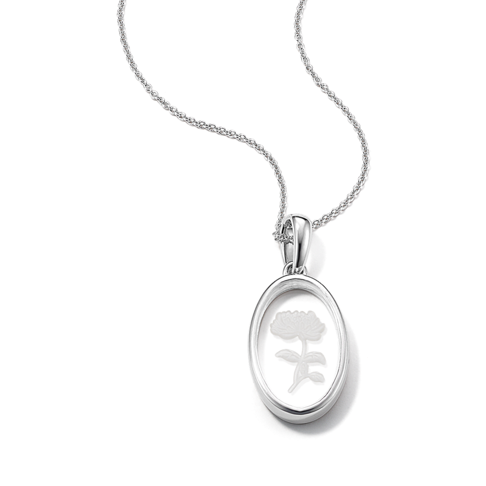 November Birth Flower Quartz Pendant