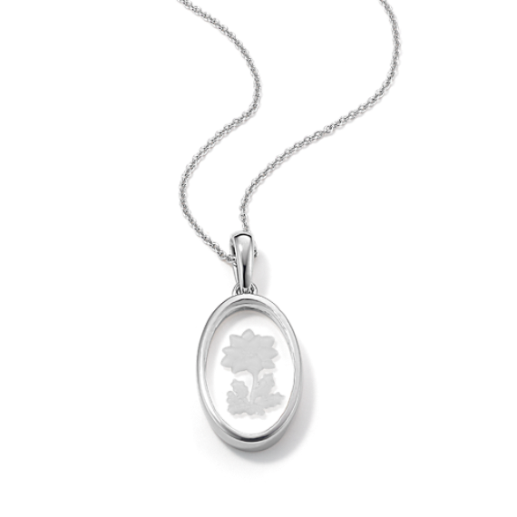 December Birth Flower Quartz Pendant