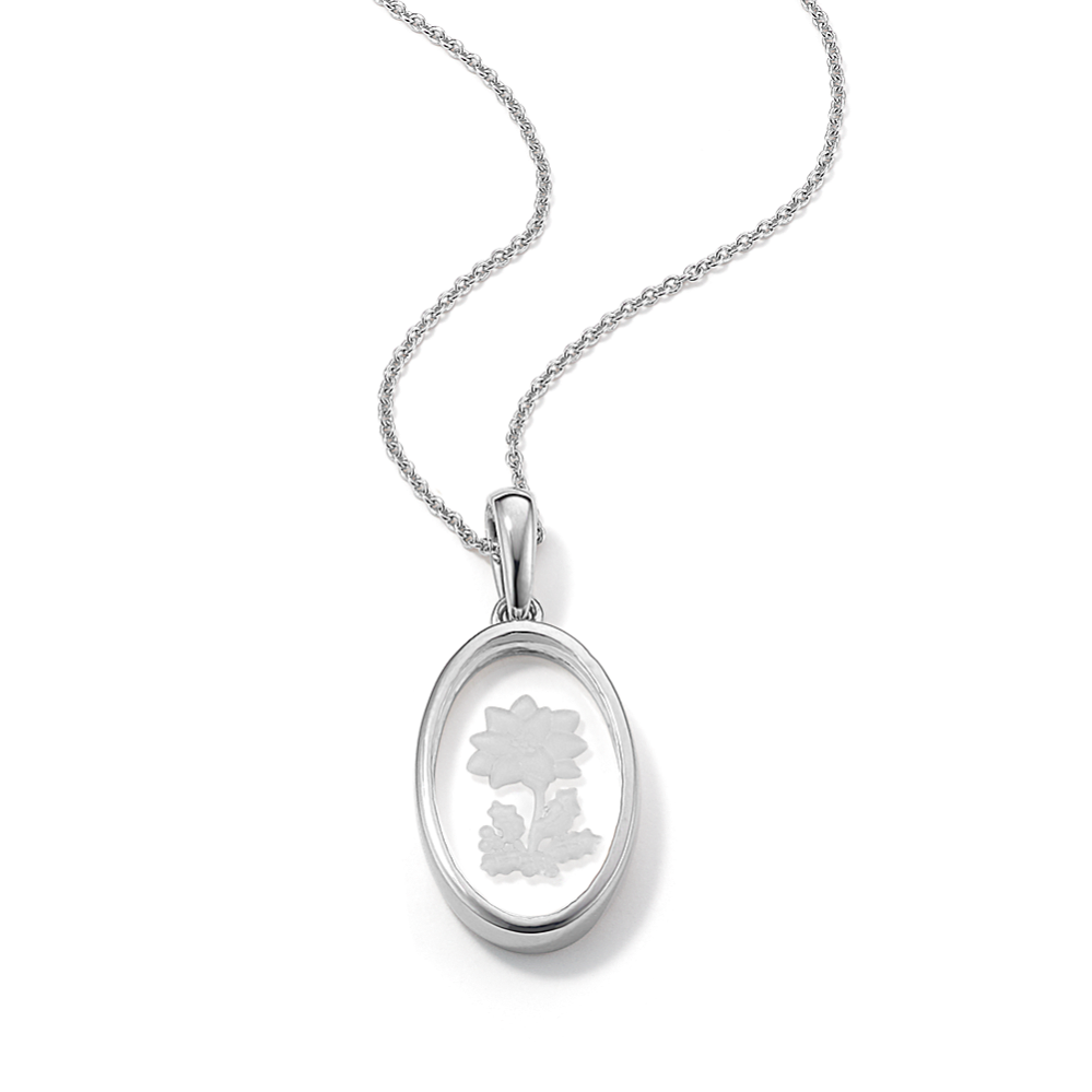 December Birth Flower Quartz Pendant