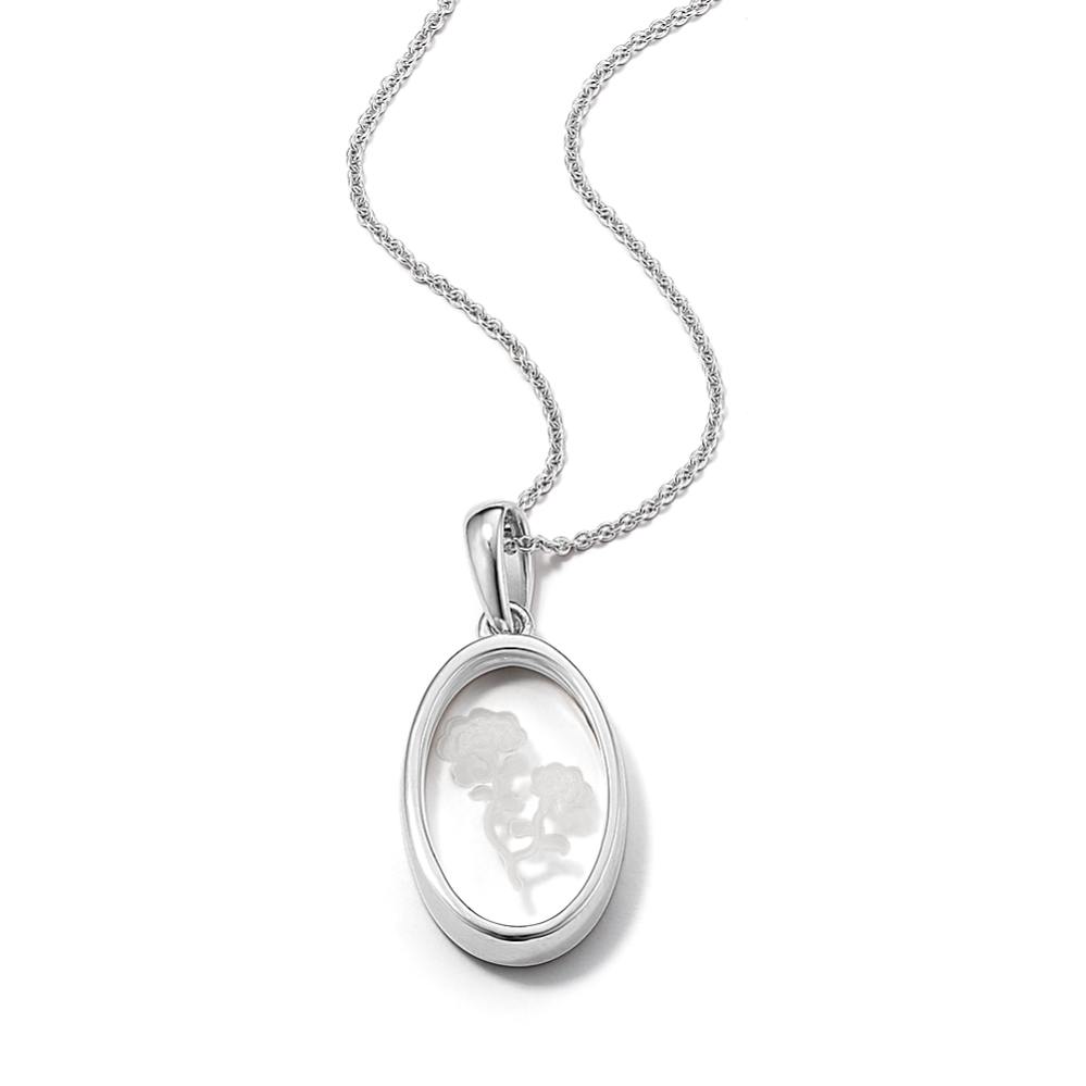 January Birth Flower Quartz Pendant