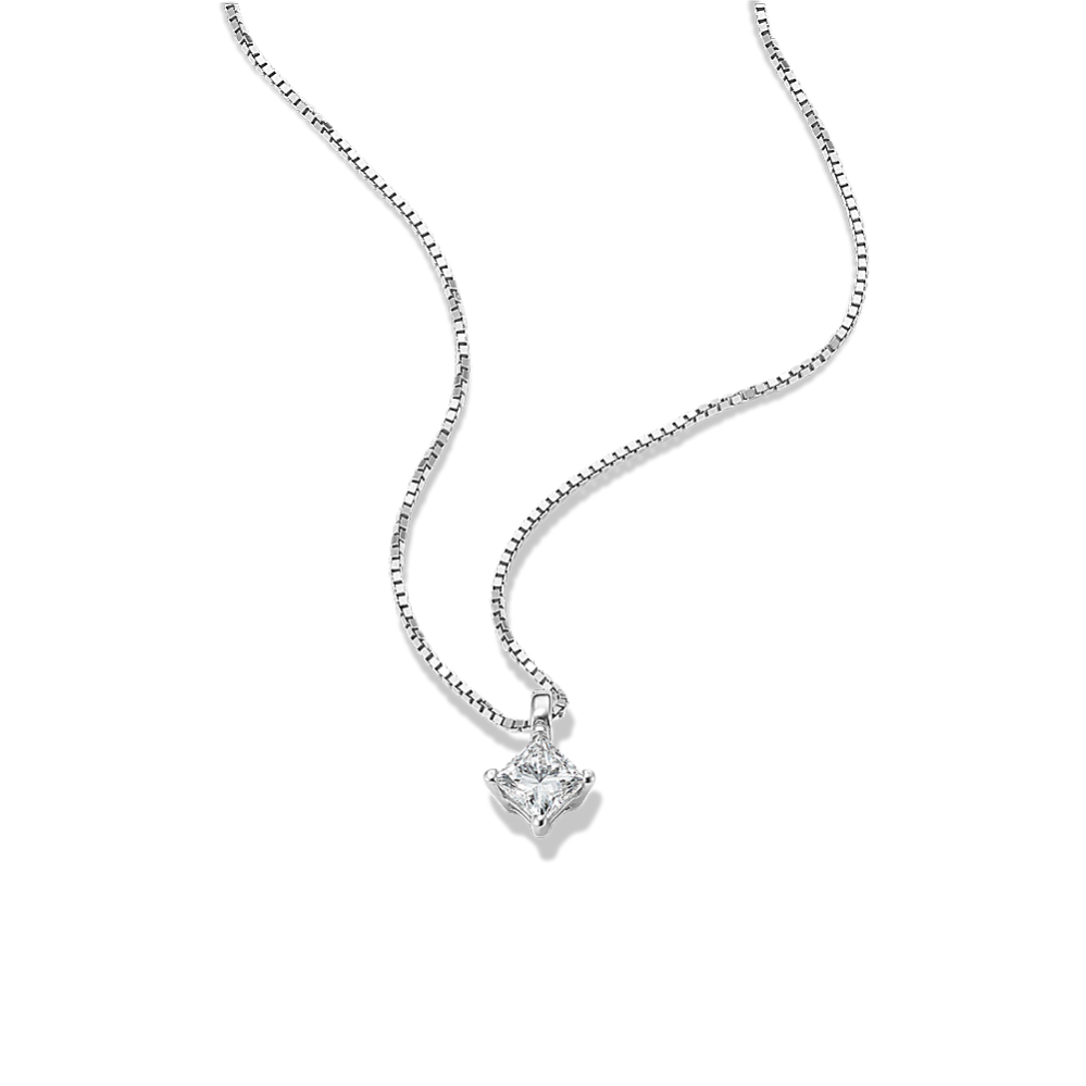 1/3 ctw Princess Cut Diamond Solitaire Pendant