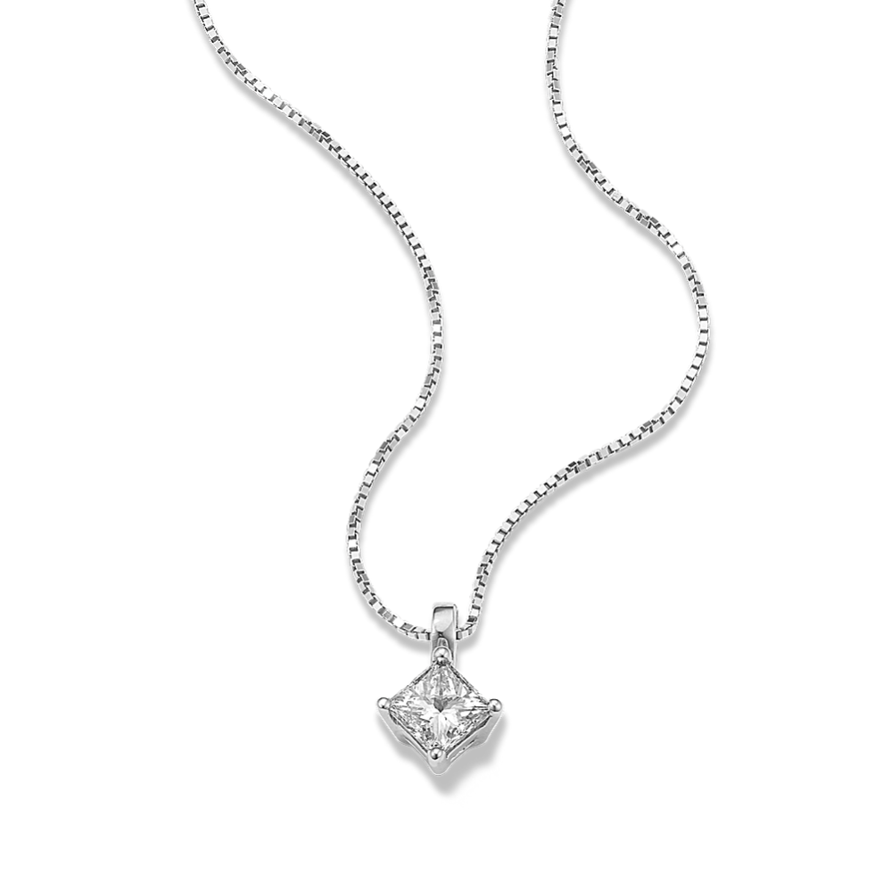 5/8 ctw Princess Cut Diamond Solitaire Pendant