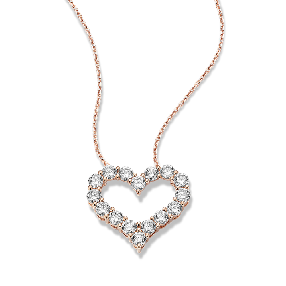 Bijou 1 1/2 tcw Lab-Grown Diamond Heart Pendant