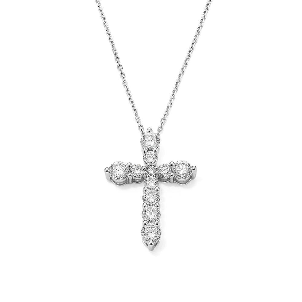 Tapered 1 1/2 tcw Lab-Grown Diamond Cross Pendant