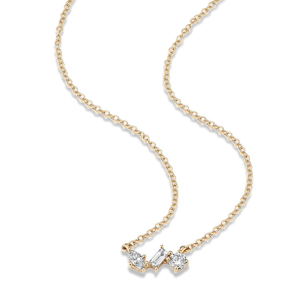 Three-Stone Lab-Grown Diamond Necklace