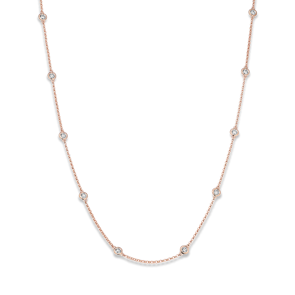 1/2 tcw Lab-Grown Diamond Station Necklace